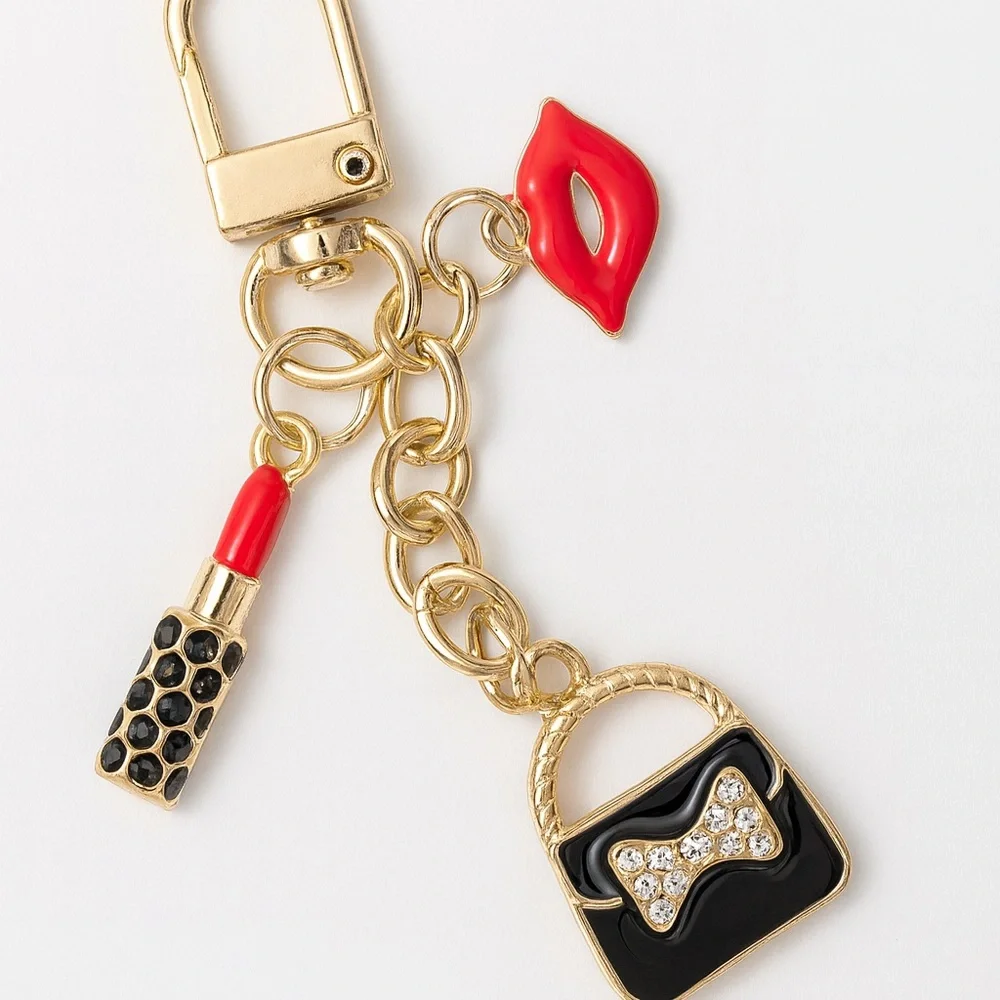 Gold and Black Charm Keychain